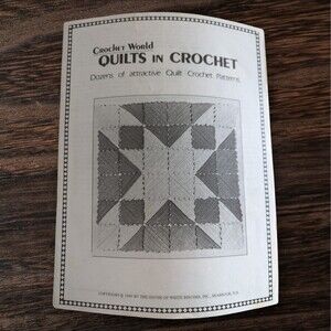 Crochet World Quilts in Crochet Booklet 1980 Dozens Patterns Windmill Sail Boats